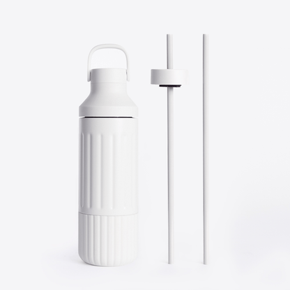 LuxePressKitchen Dual Cap Stainless Steel Hydration Bottle 22 oz Insulated Water Bottle