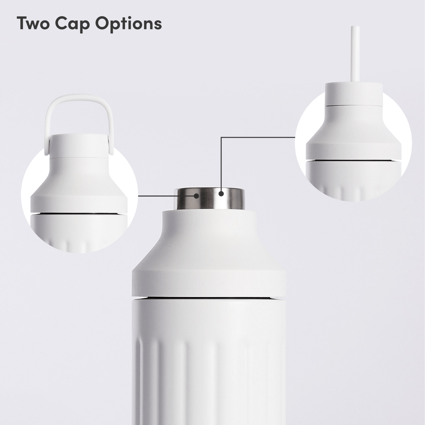 LuxePressKitchen Dual Cap Stainless Steel Hydration Bottle 22 oz Insulated Water Bottle