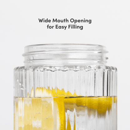 LuxePressKitchen Dual Cap Glass Hydration Bottle 25 oz Borosilicate Glass