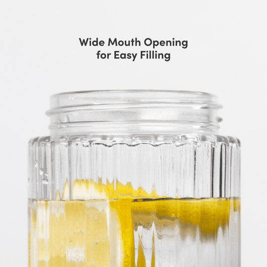 LuxePressKitchen Dual Cap Glass Hydration Bottle 25 oz Borosilicate Glass