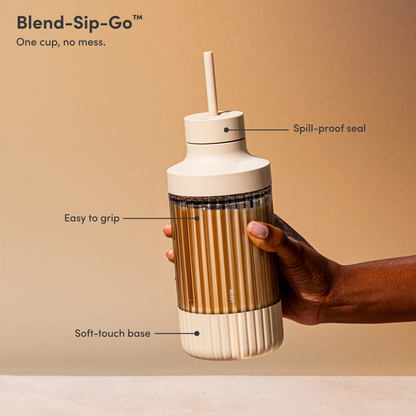 LuxePressKitchen Mini 600 Blender Compact Personal Blender with 600W Motor, 640mL Vessel, Straw Cap System