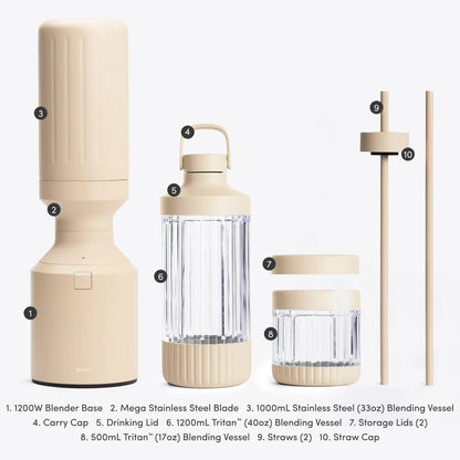 LuxePressKitchen Mega 1200 Stainless Steel Blender