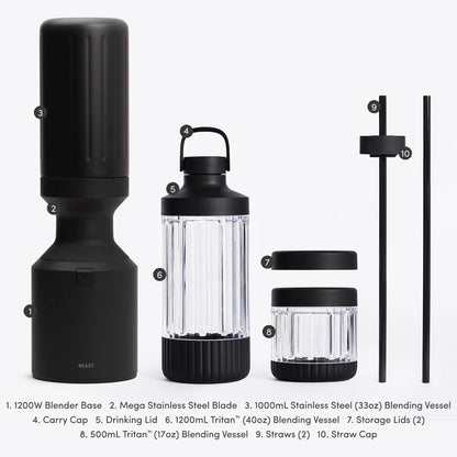 LuxePressKitchen Mega 1200 Stainless Steel Blender