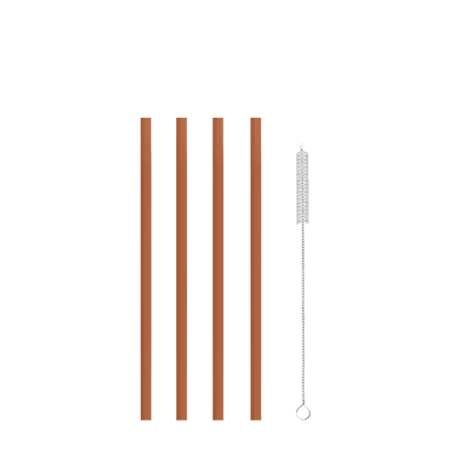LuxePressKitchen Straw Kit (Large) Reusable BPA-Free Straws with Cleaning Brush