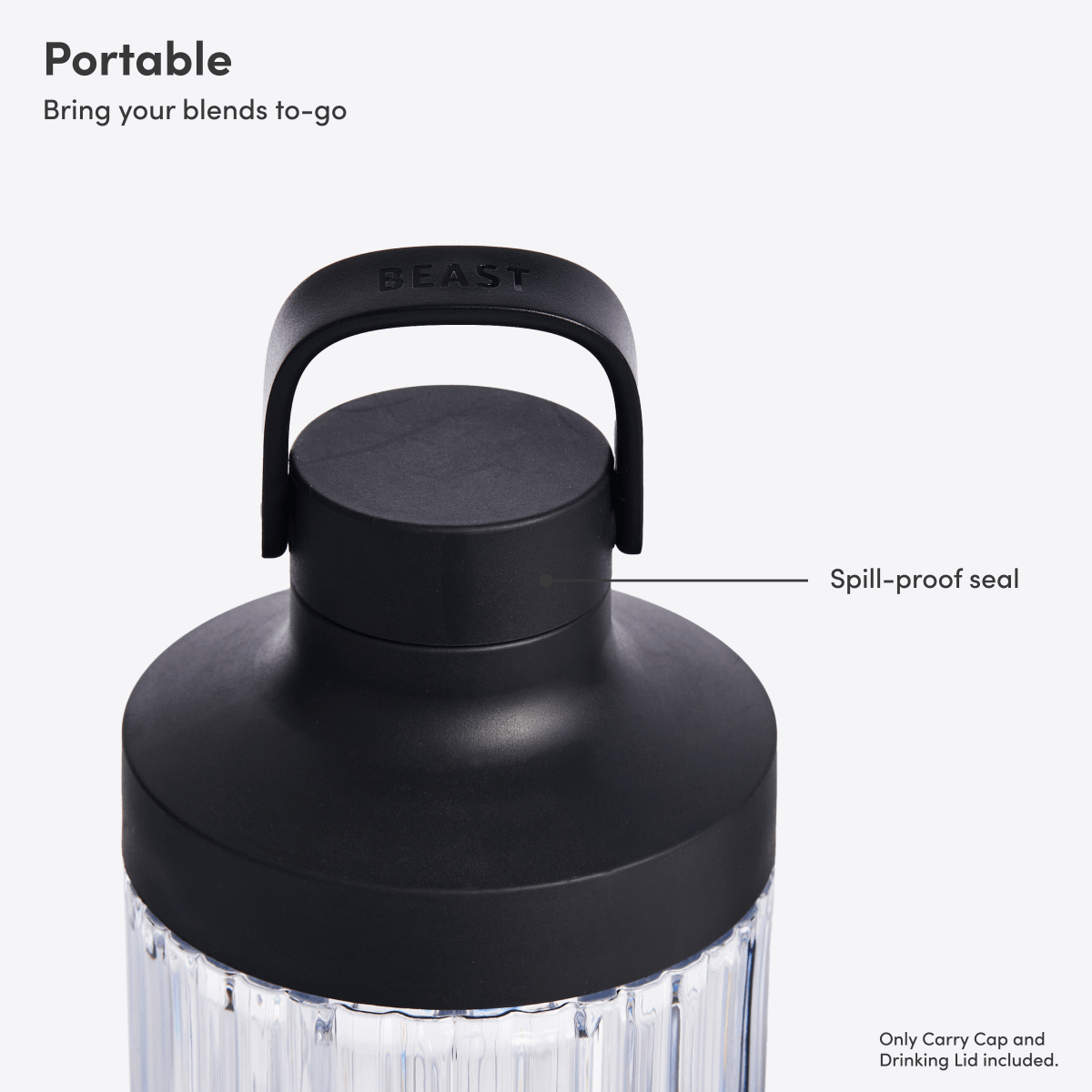 Blending Vessel Drinking Lid + Carry Cap