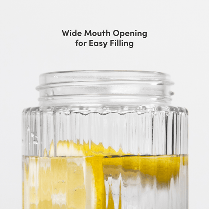 LuxePressKitchen Dual Cap Glass Hydration Bottle 25 oz Borosilicate Glass