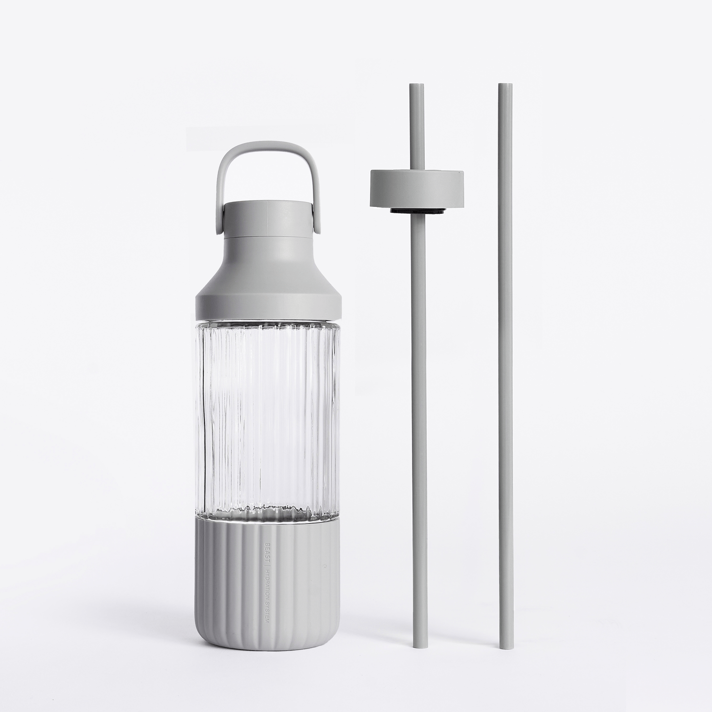 LuxePressKitchen Dual Cap Glass Hydration Bottle 25 oz Borosilicate Glass