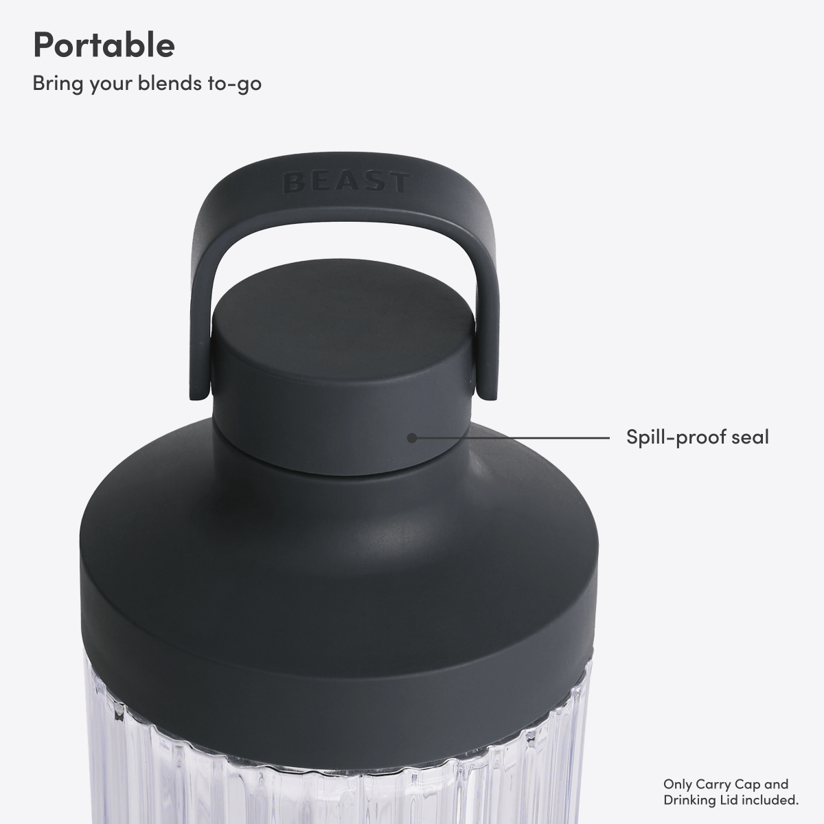 Blending Vessel Drinking Lid + Carry Cap