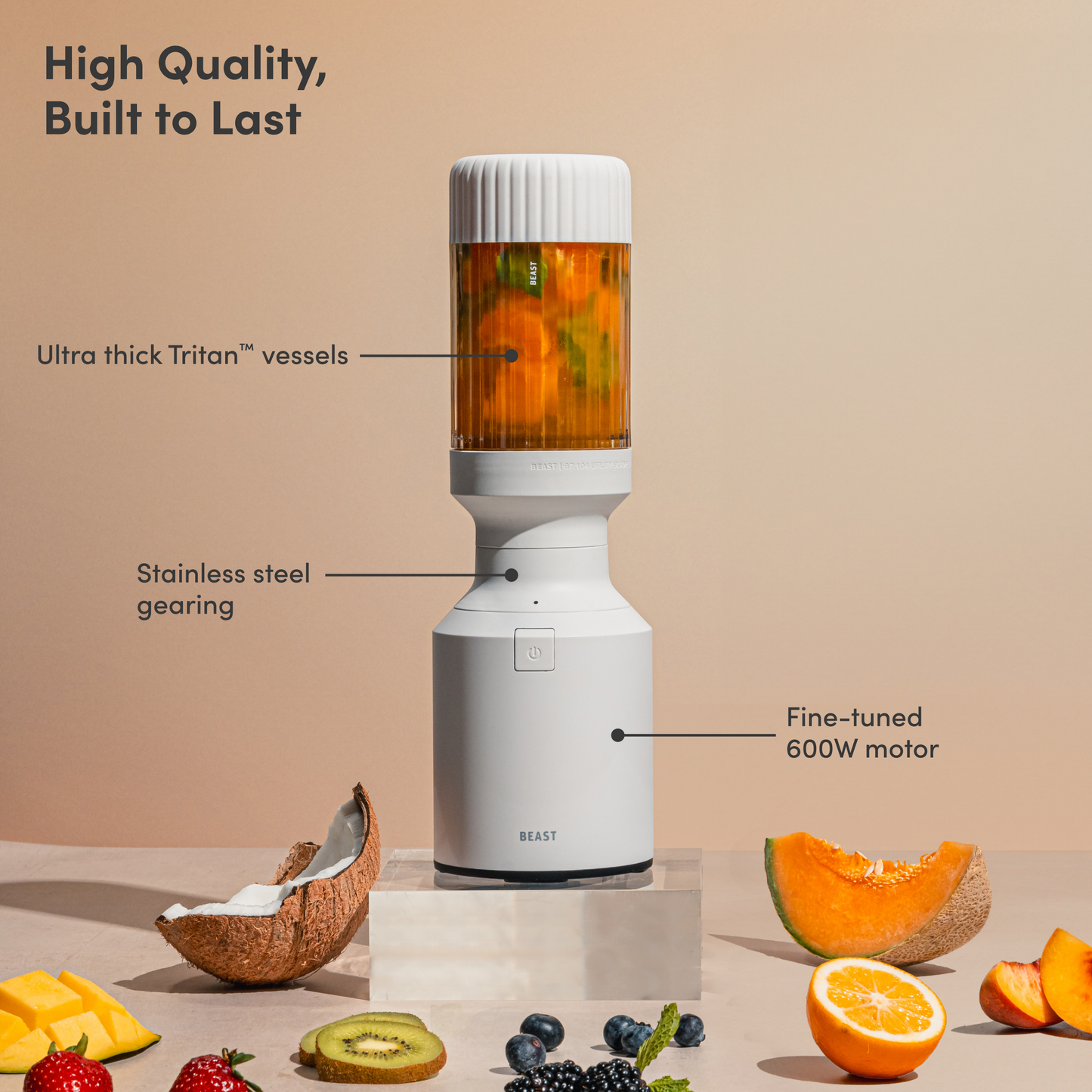 LuxePressKitchen Mini 600 Plus Compact Personal Blender with 600W Motor, BPA-Free Tritan Vessels, and Straw Cap System