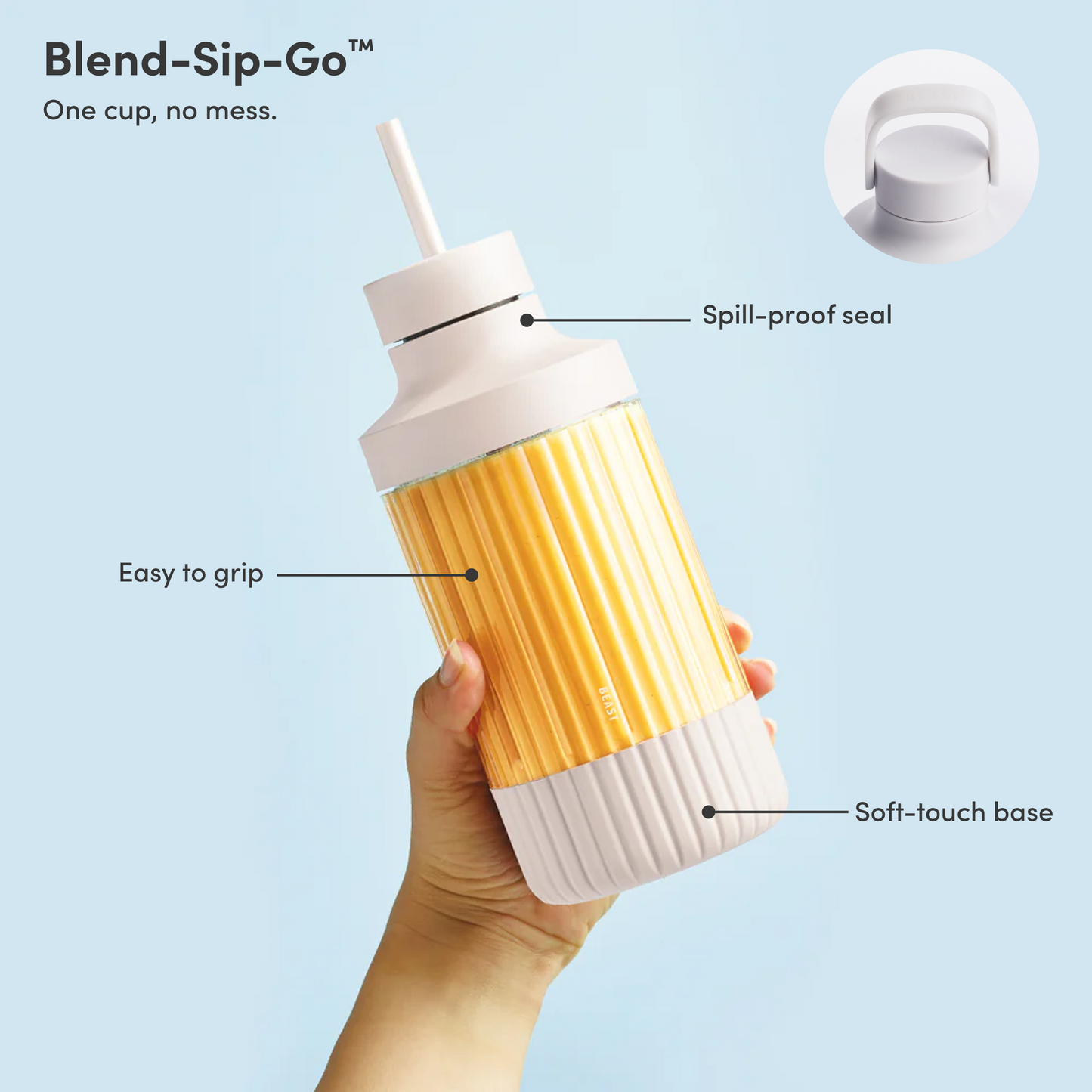 LuxePressKitchen Mini 600 Plus Compact Personal Blender with 600W Motor, BPA-Free Tritan Vessels, and Straw Cap System