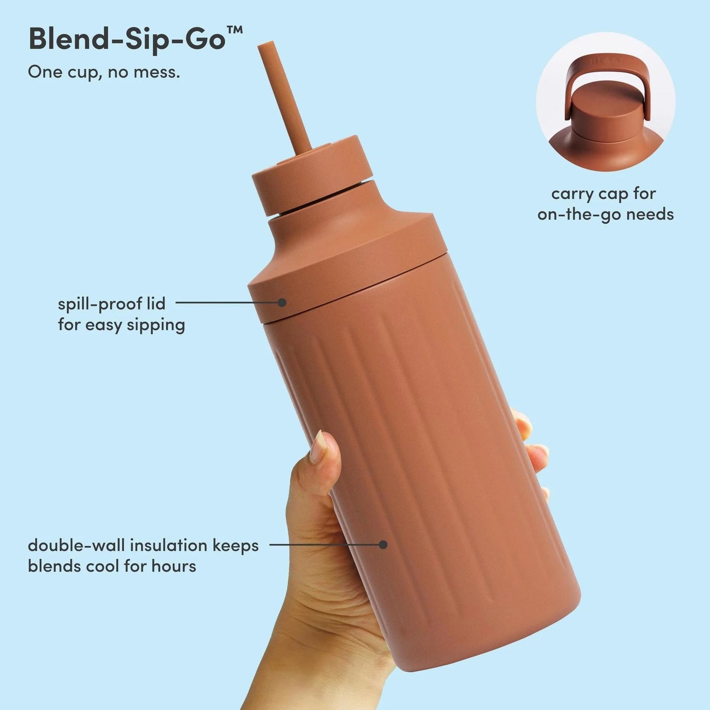 LuxePressKitchen Mighty 850 Stainless Steel Personal Blender, 850W, 700mL Stainless Steel Vessel, 2 Speeds