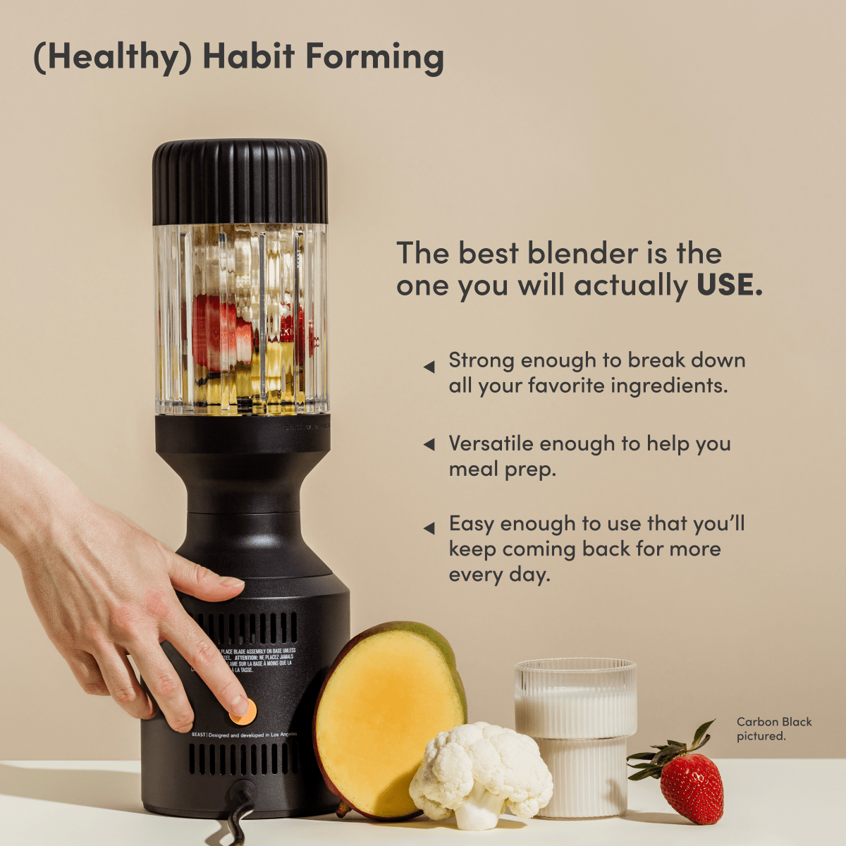 LuxePressKitchen Mega 1200 Blender 1200W Personal Blender with 1000mL Vessel