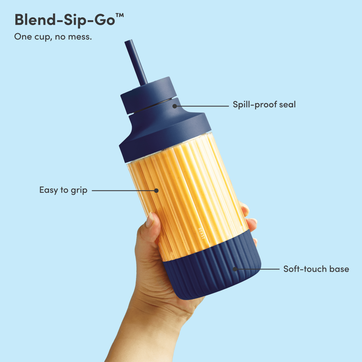 LuxePressKitchen Mighty 850 Personal Blender 850W, 22oz, BPA-Free