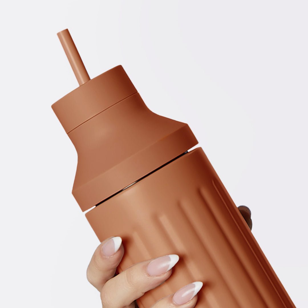 LuxePressKitchen Dual Cap Stainless Steel Hydration Bottle 22 oz Insulated Water Bottle