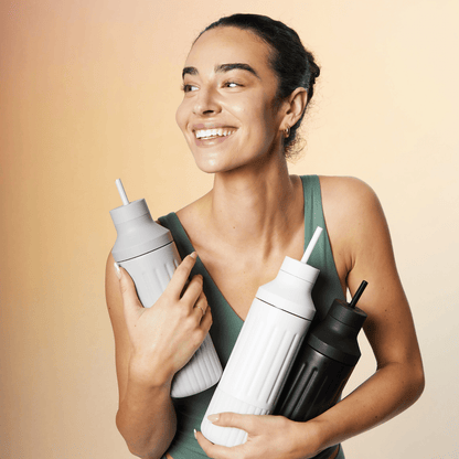 LuxePressKitchen Dual Cap Stainless Steel Hydration Bottle 22 oz Insulated Water Bottle