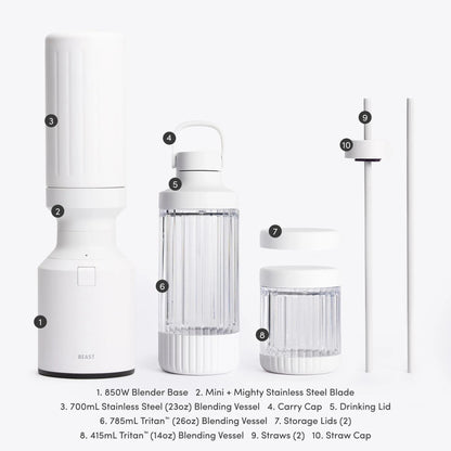 LuxePressKitchen Mighty 850 Stainless Steel Personal Blender, 850W, 700mL Stainless Steel Vessel, 2 Speeds