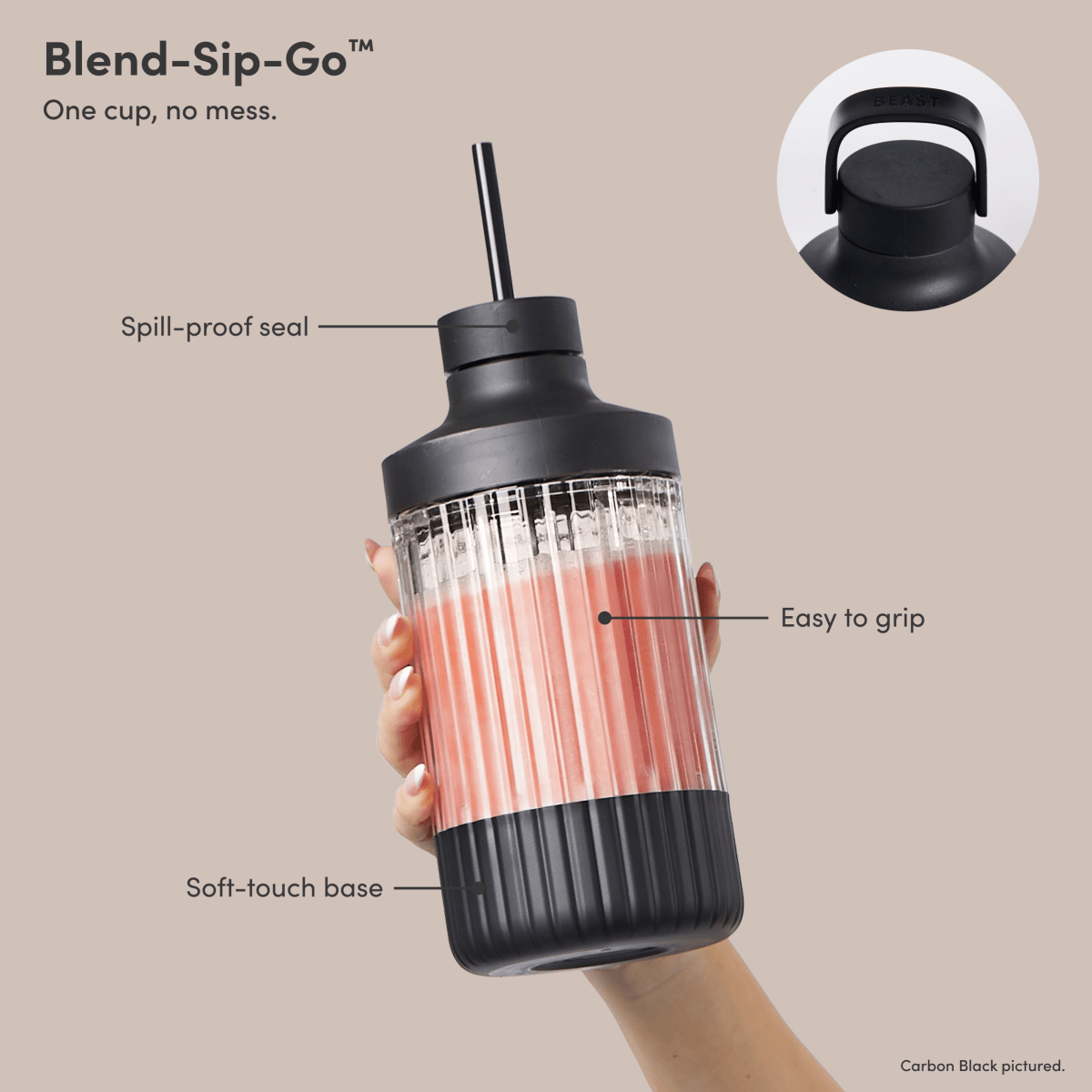 LuxePressKitchen Mega 1200 Blender 1200W Personal Blender with 1000mL Vessel