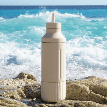 LuxePressKitchen Dual Cap Stainless Steel Hydration Bottle 22 oz Insulated Water Bottle