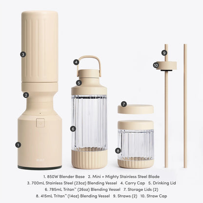 LuxePressKitchen Mighty 850 Stainless Steel Personal Blender, 850W, 700mL Stainless Steel Vessel, 2 Speeds