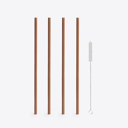 LuxePressKitchen Straw Kit (Large) Reusable BPA-Free Straws with Cleaning Brush