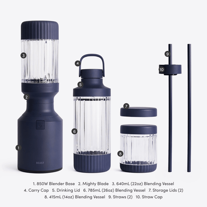 LuxePressKitchen Mighty 850 Plus Personal Blender 850W, 26oz, BPA-Free