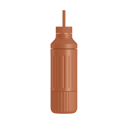 LuxePressKitchen Dual Cap Stainless Steel Hydration Bottle 22 oz Insulated Water Bottle