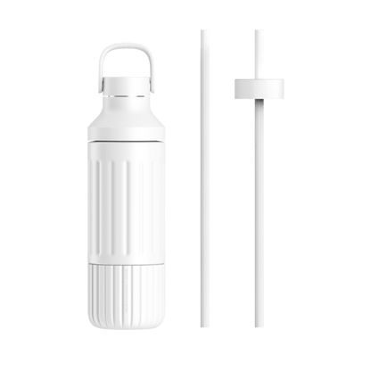 LuxePressKitchen Dual Cap Stainless Steel Hydration Bottle 22 oz Insulated Water Bottle