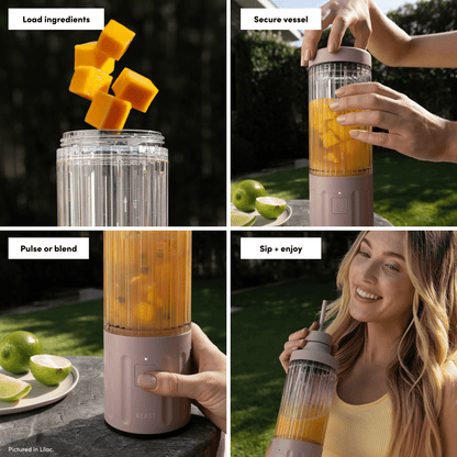 LuxePressKitchen GO Cordless Blender Portable USB-C Rechargeable