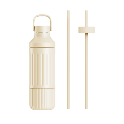 LuxePressKitchen Dual Cap Stainless Steel Hydration Bottle 22 oz Insulated Water Bottle